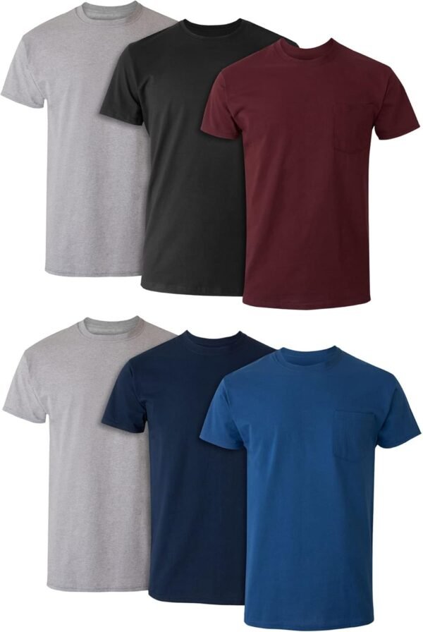 Hanes Men's Pocket Undershirt Pack, Cotton Crew Neck T-Shirt...