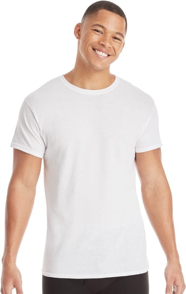 Hanes Men's Cotton, Moisture-Wicking Crew Tee Undershirts, M...