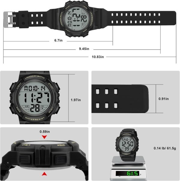 Mens Digital Watch, Sport Military Watches for Men Waterproo...