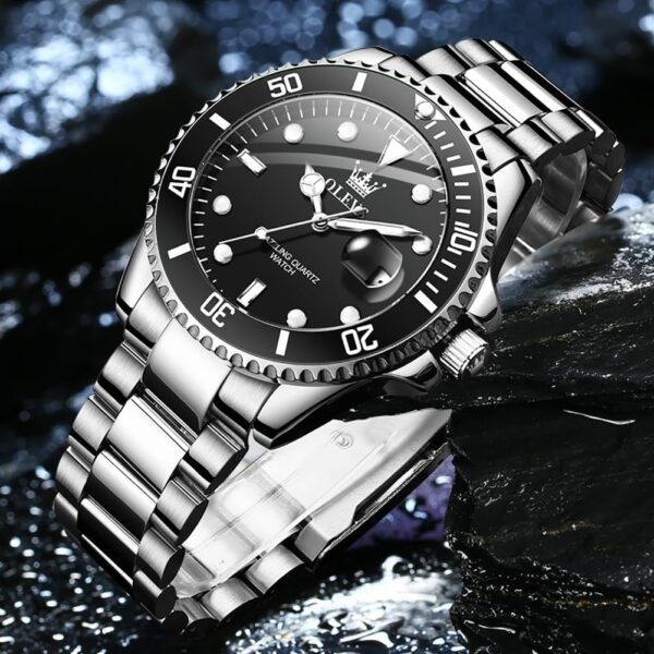 OLEVS Luxury Watches for Men Big Face Stainless Steel Busine...