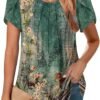 Zeagoo Womens Tops Petal Short Sleeve Summer Casual Dressy S...
