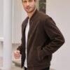 COOFANDY Men's Casual Varsity Jacket Vintage Lightweight Sue...