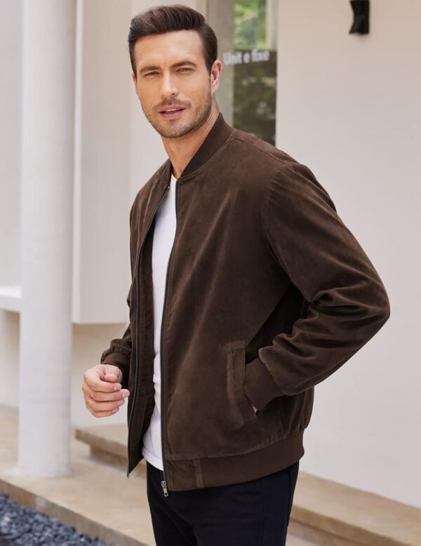 COOFANDY Men's Casual Varsity Jacket Vintage Lightweight Sue...