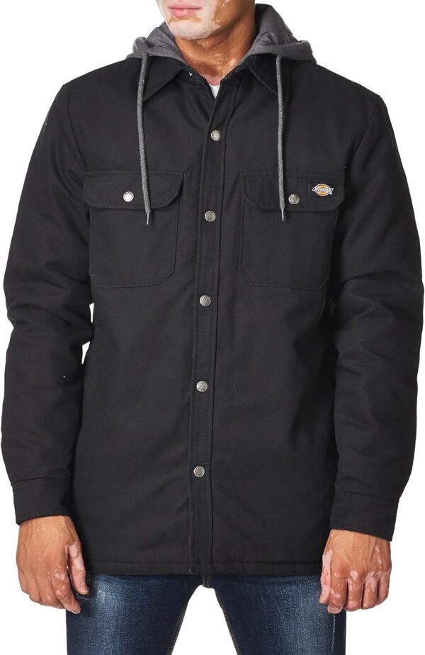 Dickies Men's Fleece Hooded Duck Shirt Jacket with Hydroshie...