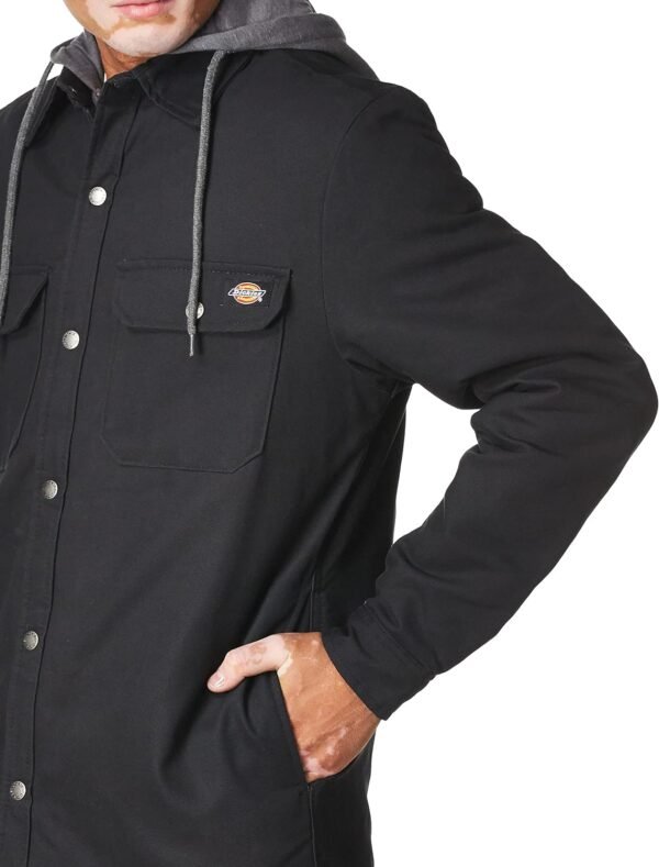 Dickies Men's Fleece Hooded Duck Shirt Jacket with Hydroshie...