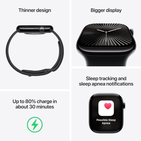 Apple Watch Series 10 [GPS + Cellular 46mm] with Jet Black A...