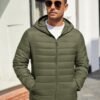 COOFANDY Mens Packable Puffer Jacket Lightweight Hooded Insu...