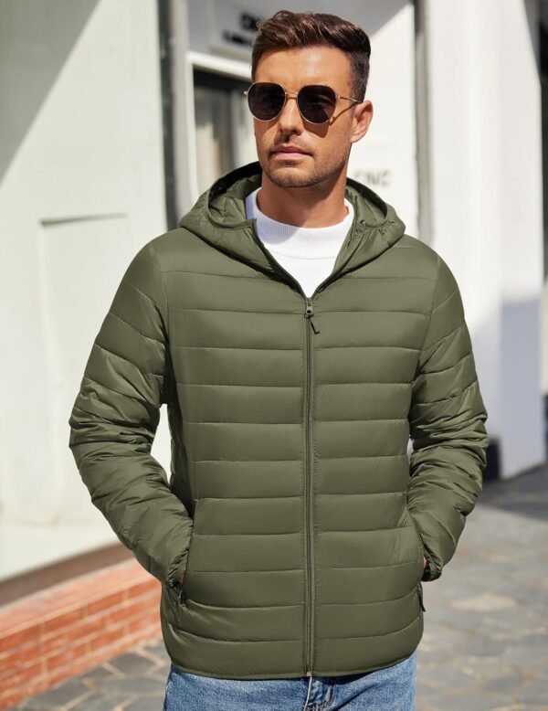 COOFANDY Mens Packable Puffer Jacket Lightweight Hooded Insu...