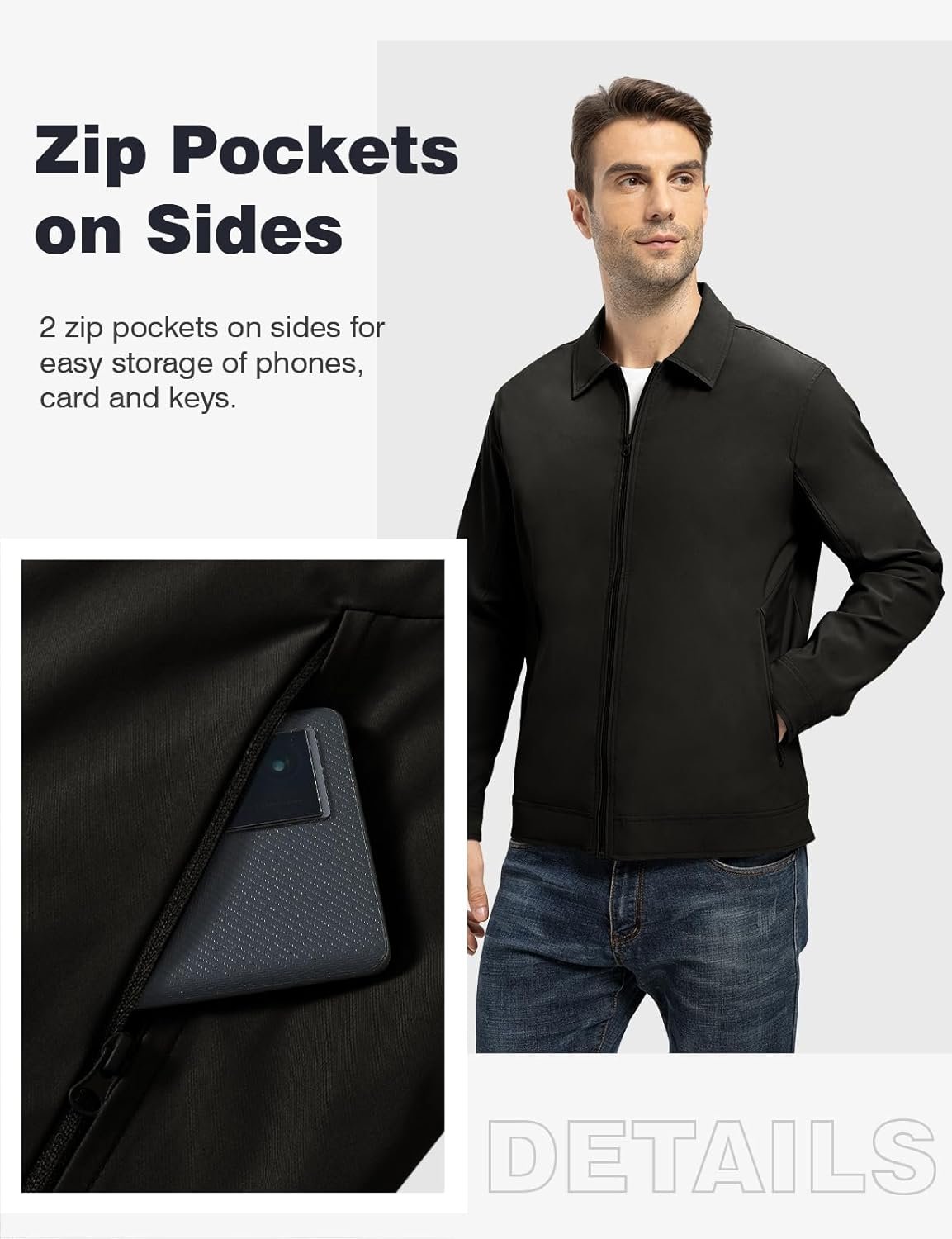 TBMPOY Men's Lightweight Jackets Casual Windbreaker Stylish ... - Image 3