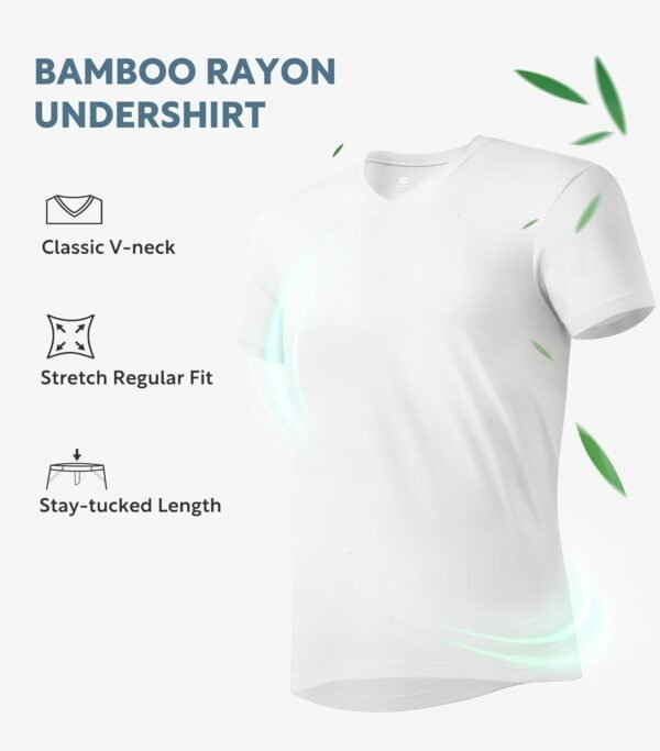 DAVID ARCHY Men's Undershirt Bamboo Rayon Moisture-Wicking V...