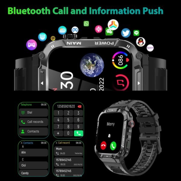 Military Smart Watch for Men with Call Function,Fitness Smar...