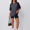 Trendy Queen Oversized Short Sleeve T Shirts for Women Worko...