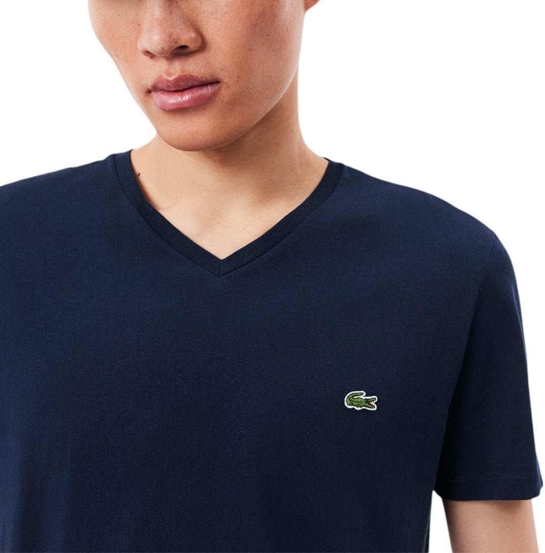 Lacoste Men's Short Sleeve V-Neck Pima Cotton Jersey T-Shirt - Image 2