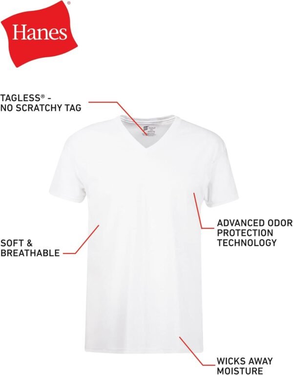 Hanes Men's Comfortsoft V-Neck Tagless Tshirt 3 Pack