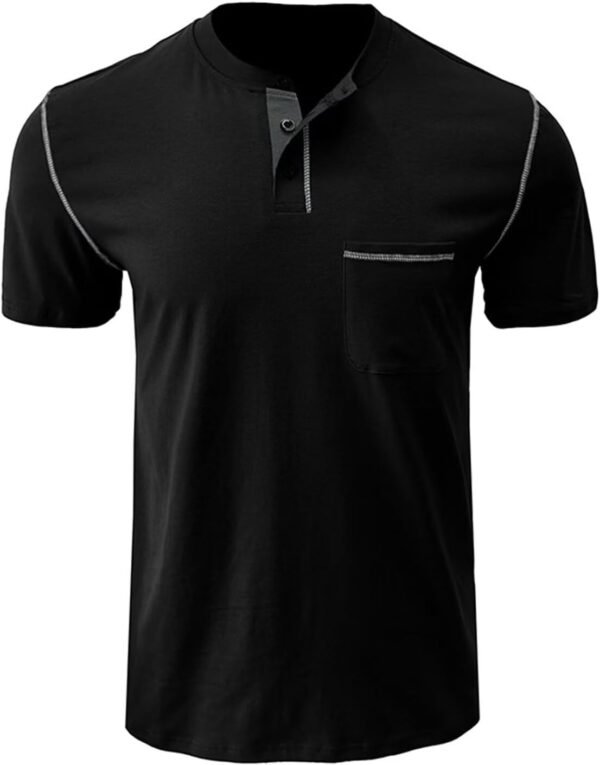 Men's Henley Shirt Lightweight Short Sleeve T-Shirt Casual S...