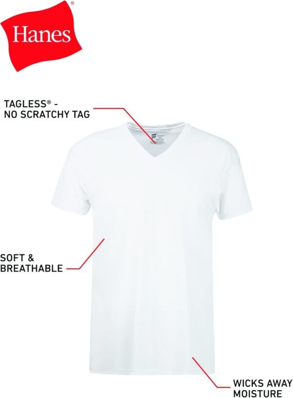 Hanes Men's Comfortsoft V-Neck Tagless Tshirt 3 Pack