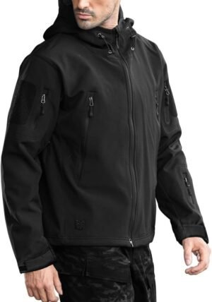 FREE SOLDIER Men's Outdoor Waterproof Soft Shell Hooded Mili...