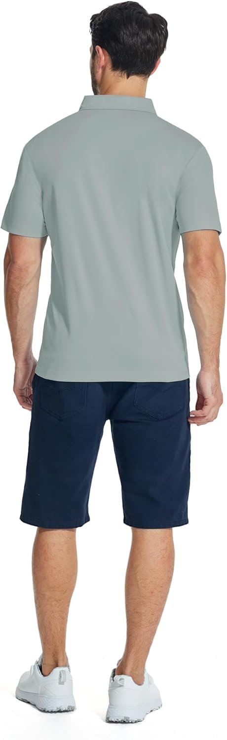 ZITY Mens Polo Shirts Quarter Zip Shirts Casual Classic Ligh...