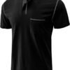 Men's Henley Shirt Lightweight Short Sleeve T-Shirt Casual S...