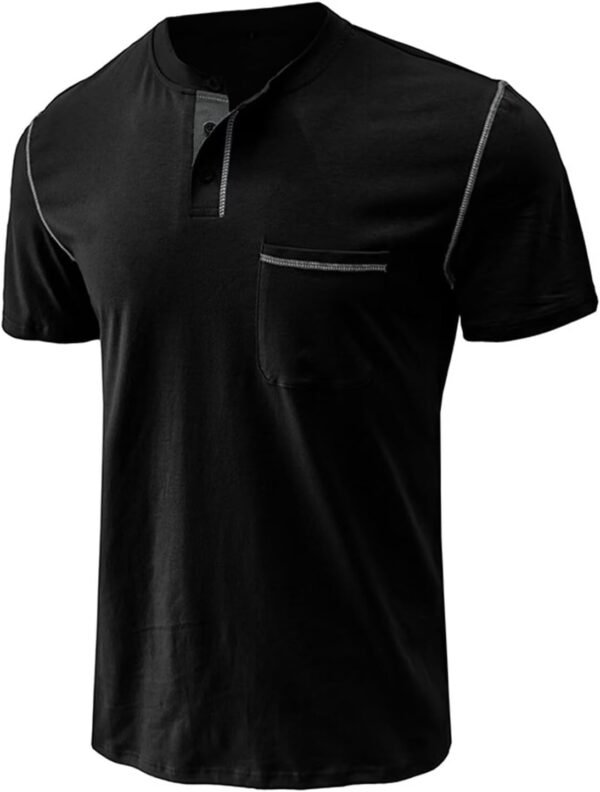 Men's Henley Shirt Lightweight Short Sleeve T-Shirt Casual S...