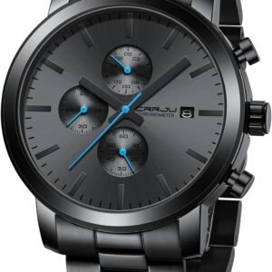 CRRJU Watches for Men Luxury Business Stainless Steel Waterp...