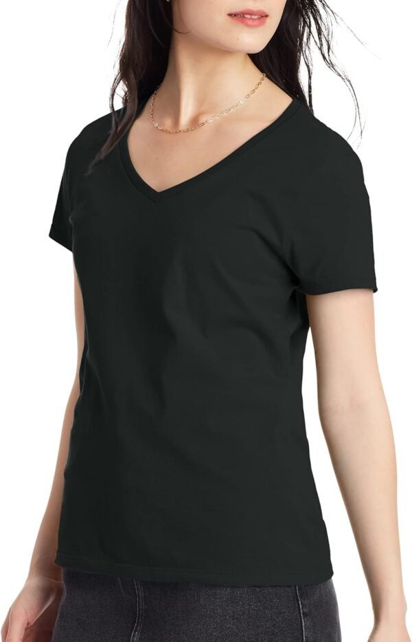 Hanes Perfect-T V-Neck T-Shirt, Cotton Short Sleeve Tee for ...