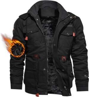 TACVASEN Men's Winter Jacket Cotton Military Jackets Fleece ...