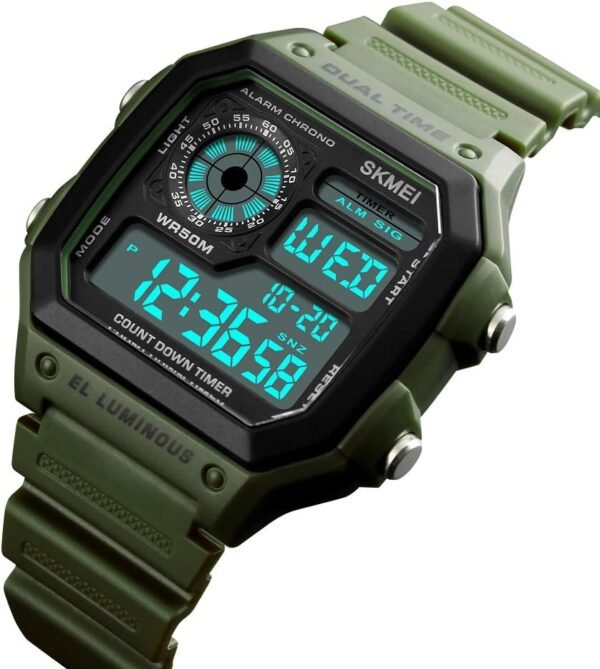 PASOY Men's Digital Multi-Function Watches Dual Time Alarm S...