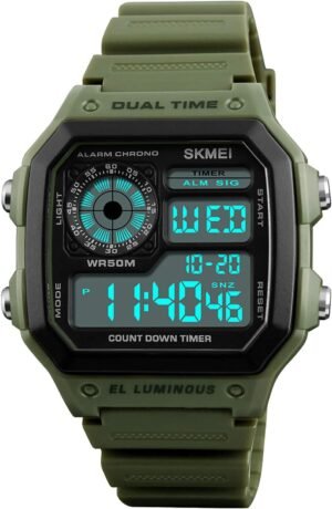 PASOY Men's Digital Multi-Function Watches Dual Time Alarm S...