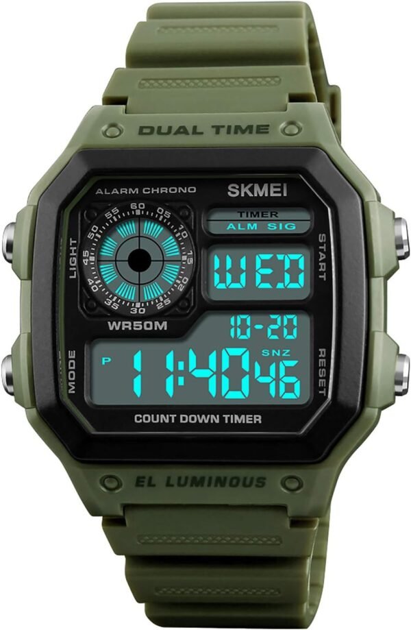 PASOY Men's Digital Multi-Function Watches Dual Time Alarm S...