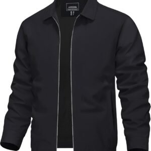TACVASEN Mens Lightweight Windbreaker Full Zip Up Laydown Co...
