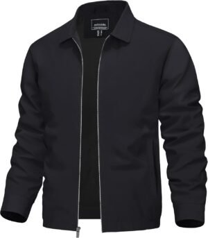 TACVASEN Mens Lightweight Windbreaker Full Zip Up Laydown Co...