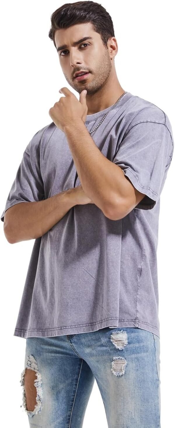 3 Pcs Men's Oversized Heavy Cotton Summer T-Shirts Vintage T...