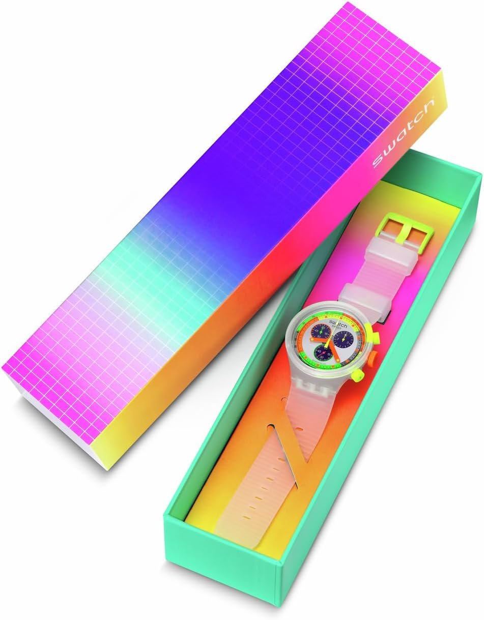 Swatch Casual Watch Transparent Quartz NEON Jelly - Image 6