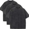 3 Pcs Men's Oversized Heavy Cotton Summer T-Shirts Vintage T...