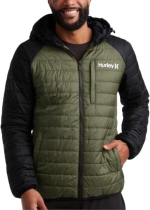 Hurley Men's Jacket - Balsam Lightweight Packable Puffer Coa...