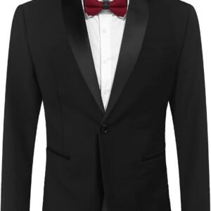COOFANDY Men's Tuxedo Jacket One Button Dress Suit Blazer Ja...