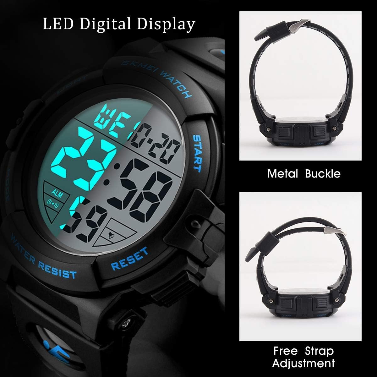 L LAVAREDO Mens Digital Watch Sports Military Watches Waterp... - Image 4