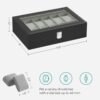 SONGMICS Watch Box, 12-Slot Watch Case with Large Glass Lid,...