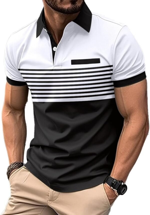 Men's Casual Polo Shirts Short Sleeve Fashion Golf Shirt Cla...