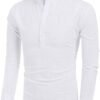COOFANDY Men's Cotton Linen Henley T-Shirts Long Sleeve Hipp...