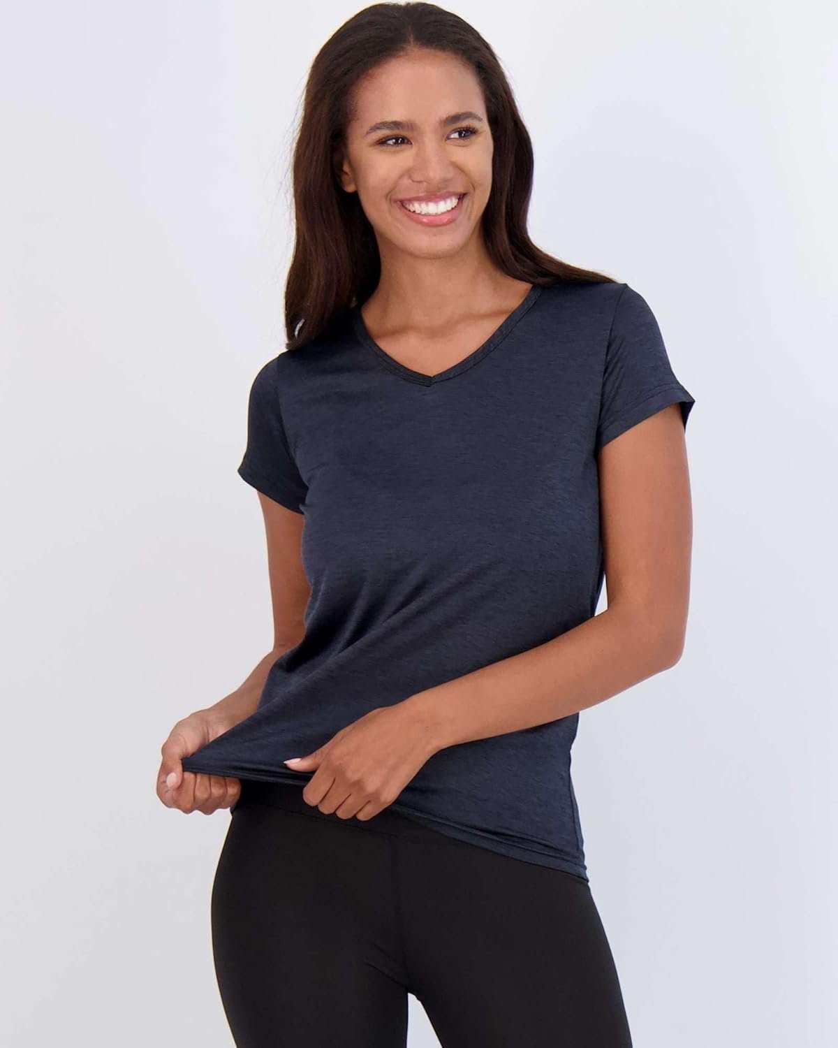Real Essentials 5 Pack: Women's Short Sleeve V-Neck Activewe... - Image 2