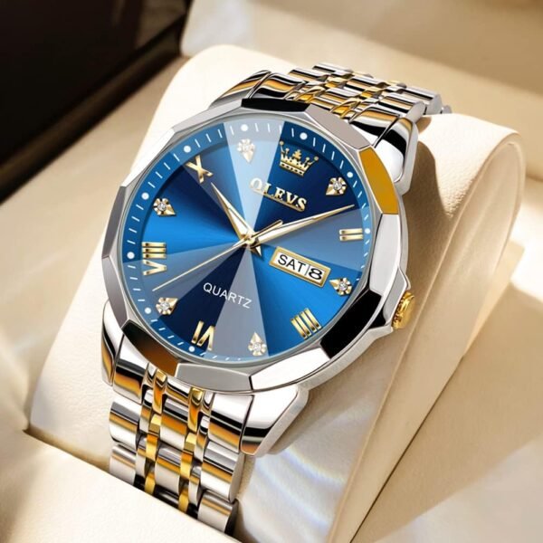 OLEVS Men Watches Business Dress Diamond Analog Quartz Date ...