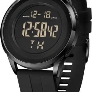 Mens Digital Waterproof Military Watch for Men Black Dive Ta...