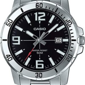 Casio MTP-VD01D-1BV Men's Enticer Stainless Steel Black Dial...