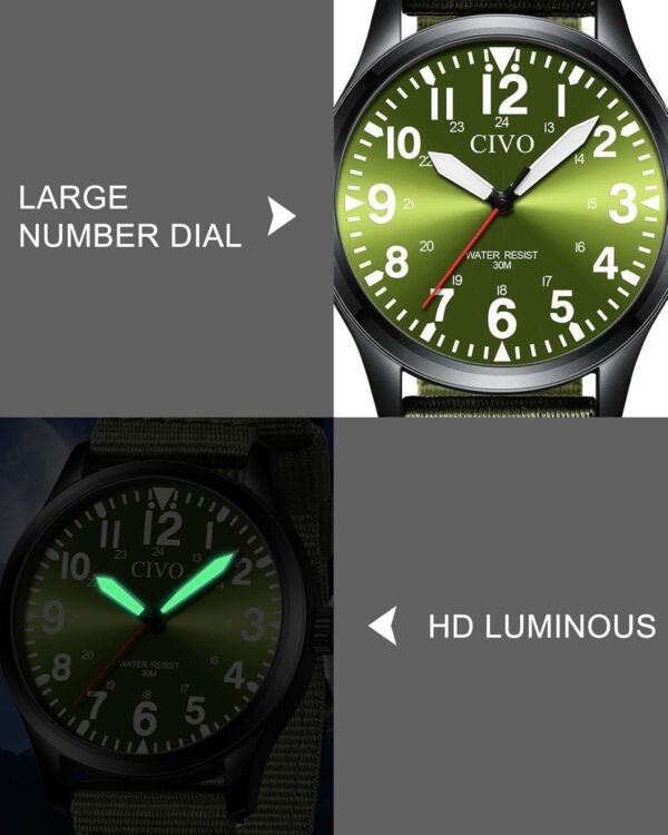 CIVO Military Watch for Men Waterproof: Analog Mens Watches ...