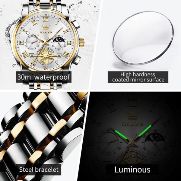 OLEVS Men Business Watches Dress Watch with Day,Green/Black/...