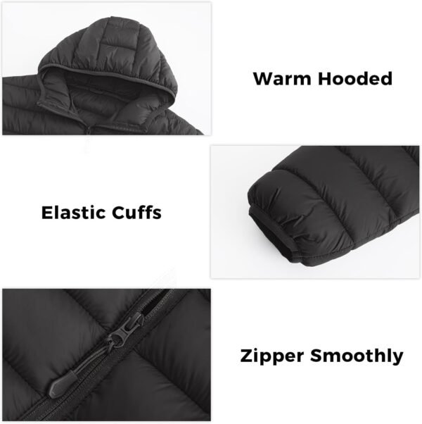 Men's Puffer Jacket Hooded Lightweight Full Zip Warm Coats W...