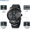 CRRJU Watches for Men Luxury Business Stainless Steel Waterp...