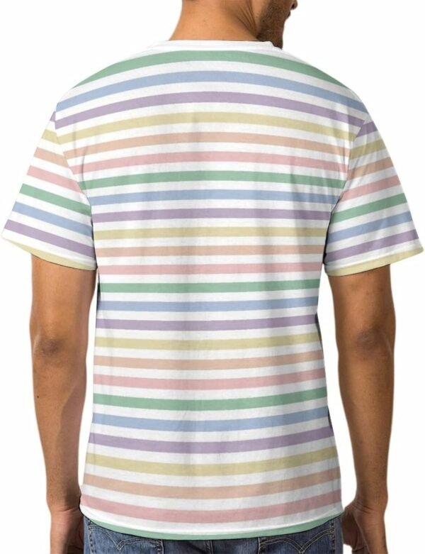 ZOCAVIA Men's Striped Crewneck T-Shirt Summer Casual Short S...